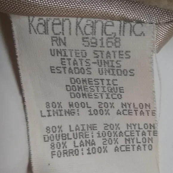 Vintage Karen Kane Camel Wool Pea-coat